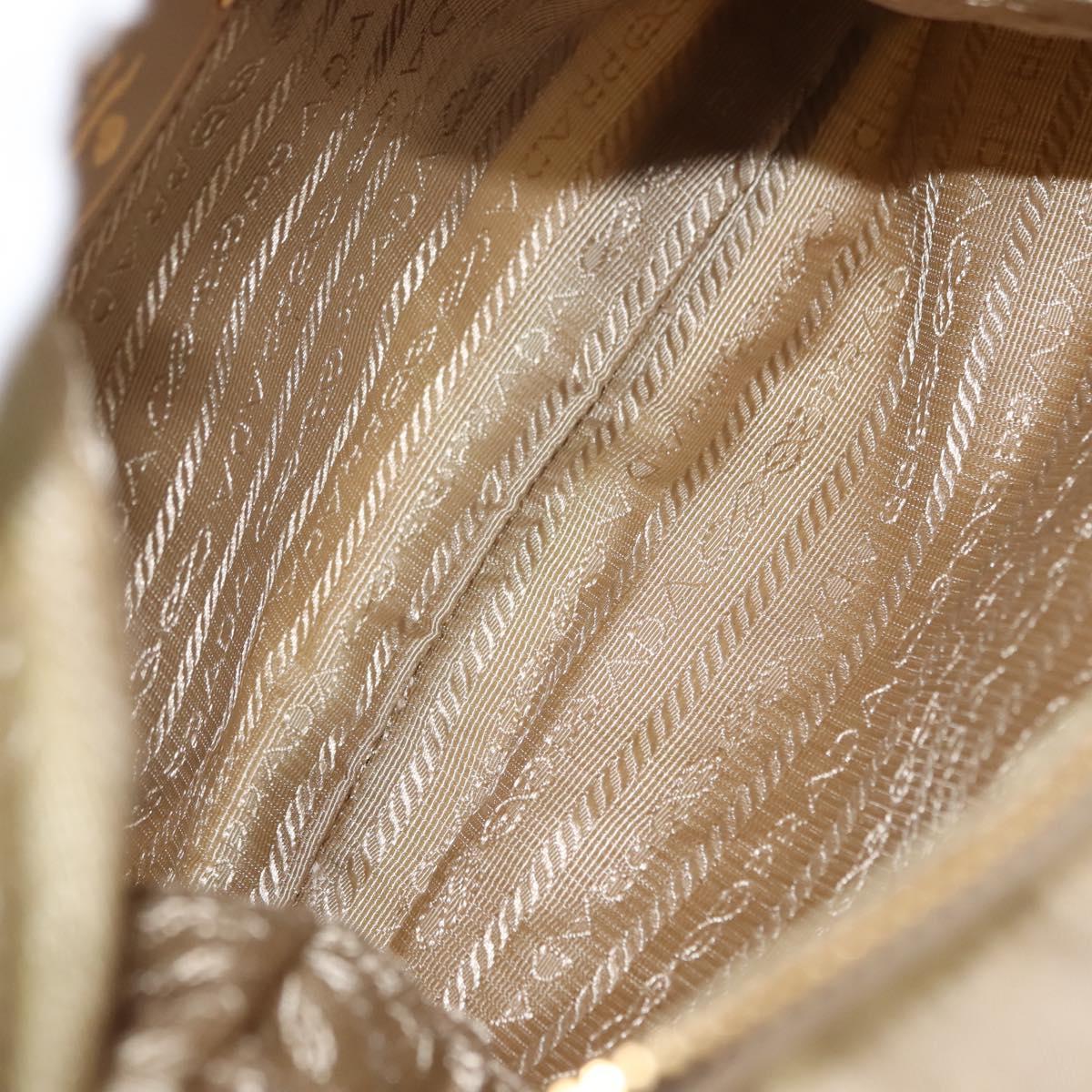 PRADA Shoulder Bag Nylon Leather Beige Auth ep11013