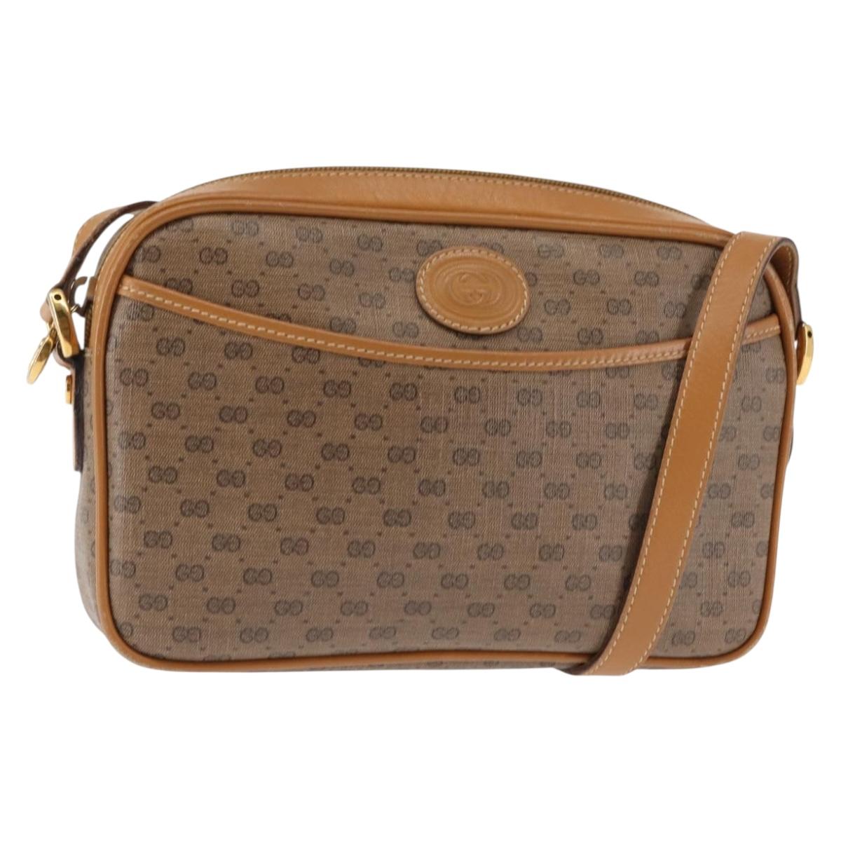 GUCCI Micro GG Supreme Shoulder Bag PVC Beige Gold 007 904 0095 Auth ep11014
