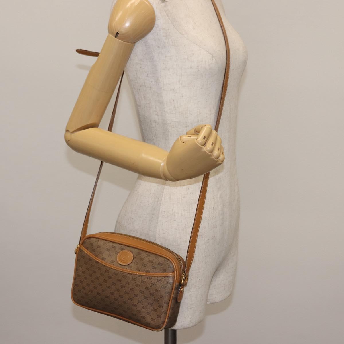 GUCCI Micro GG Supreme Shoulder Bag PVC Beige Gold 007 904 0095 Auth ep11014