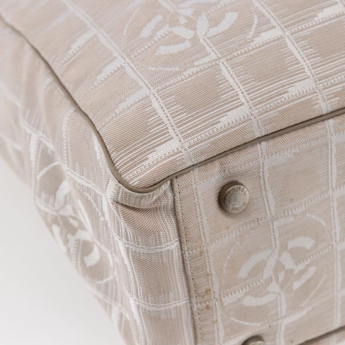 CHANEL New Wave Tote Bag Canvas Pink Silver CC Auth ep11016