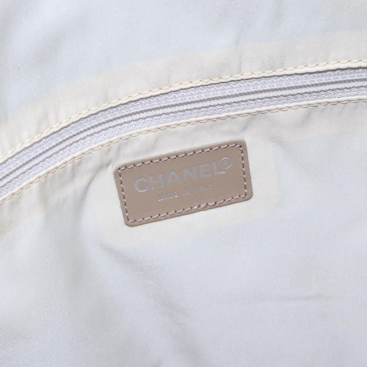 CHANEL New Wave Tote Bag Canvas Pink Silver CC Auth ep11016