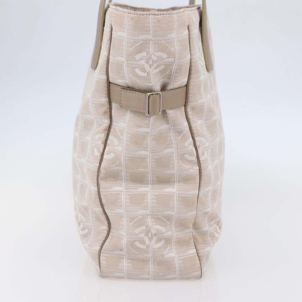 CHANEL New Wave Tote Bag Canvas Pink Silver CC Auth ep11016