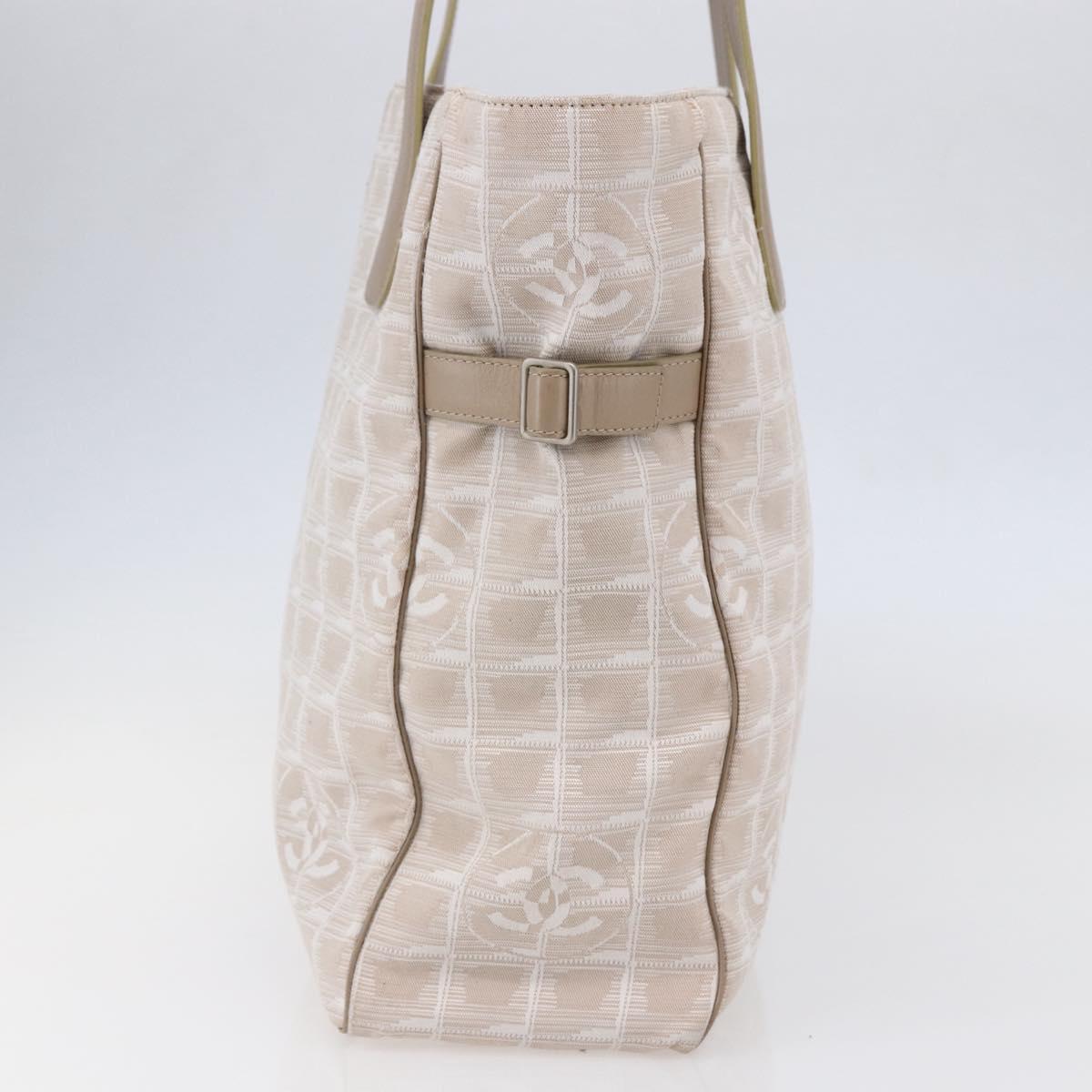 CHANEL New Wave Tote Bag Canvas Pink Silver CC Auth ep11016