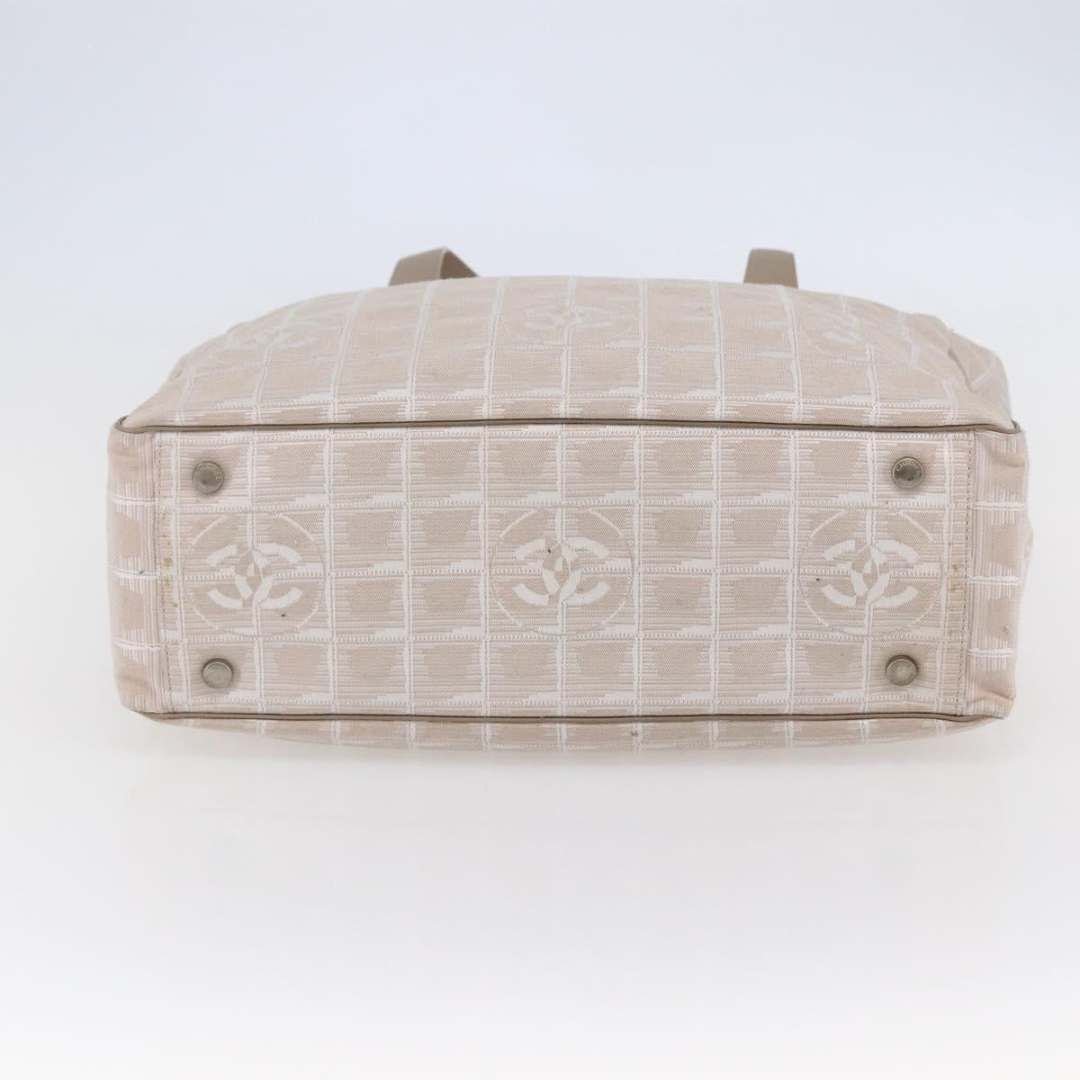 CHANEL New Wave Tote Bag Canvas Pink Silver CC Auth ep11016