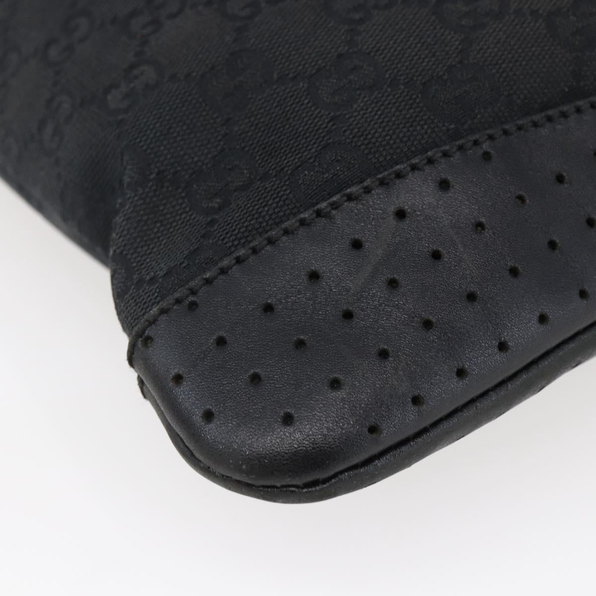 GUCCI GG Canvas Shoulder Bag Black Silver 145857 Auth ep11019