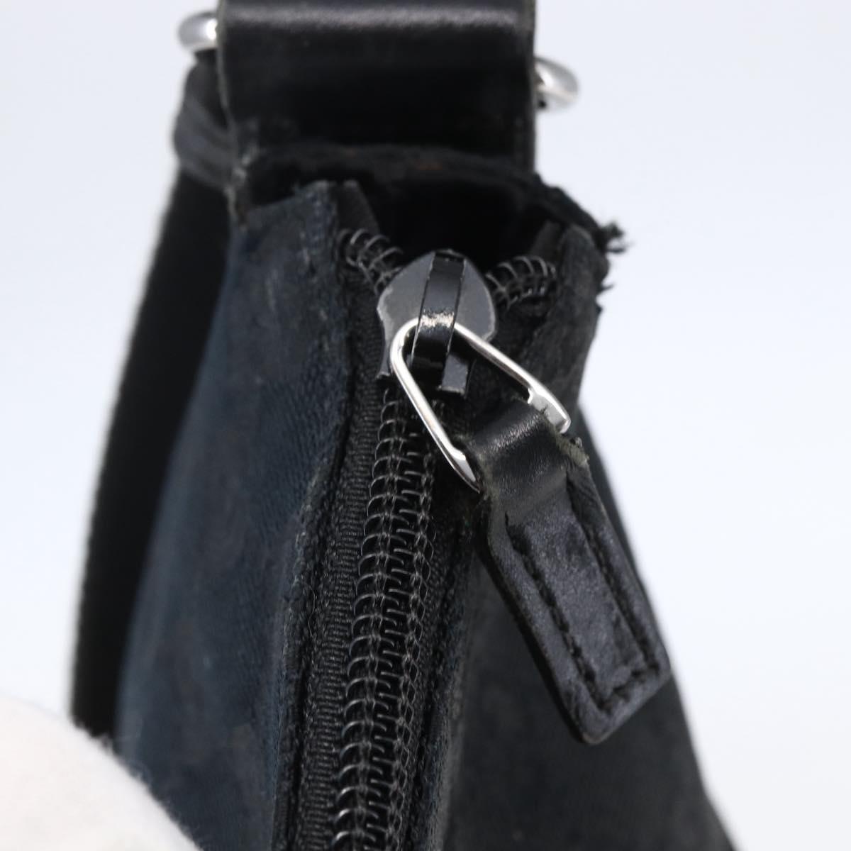 GUCCI GG Canvas Shoulder Bag Black Silver 145857 Auth ep11019