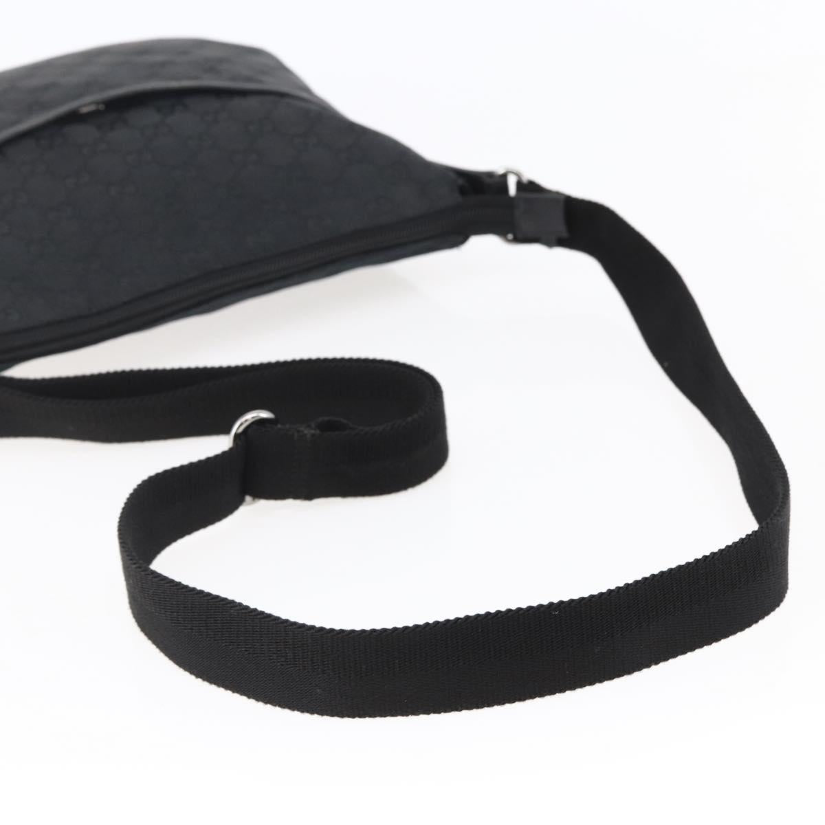 GUCCI GG Canvas Shoulder Bag Black Silver 145857 Auth ep11019