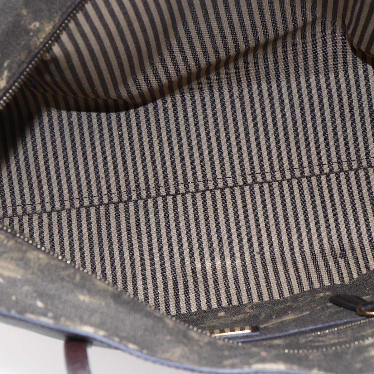 FENDI Zucca Canvas Tote Bag PVC Black Brown Auth ep11020