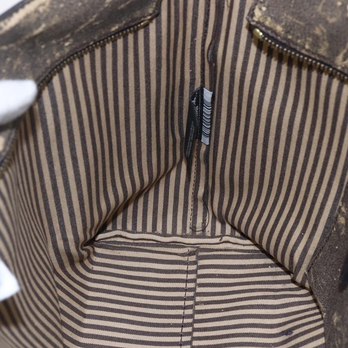 FENDI Zucca Canvas Tote Bag PVC Black Brown Auth ep11020