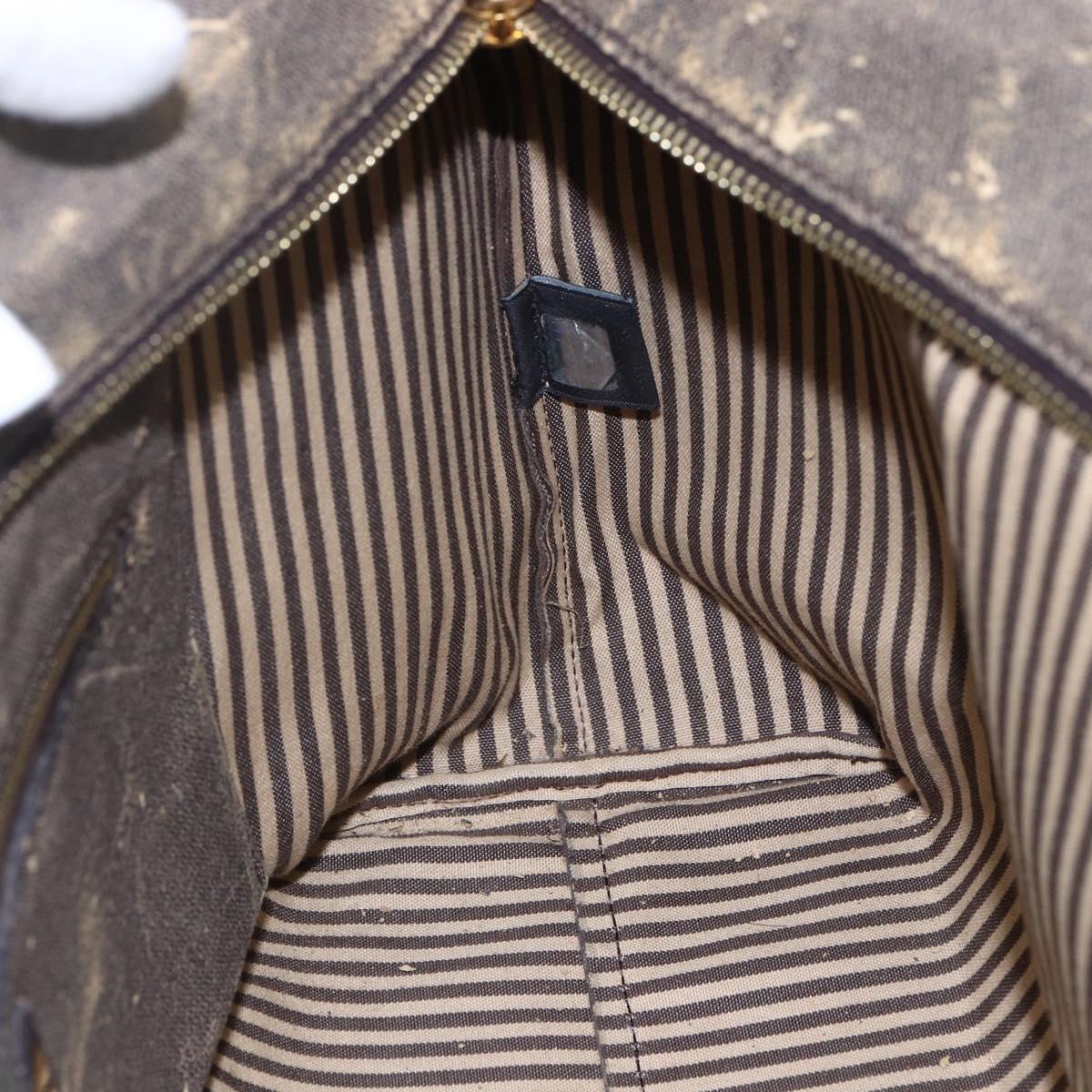 FENDI Zucca Canvas Tote Bag PVC Black Brown Auth ep11020