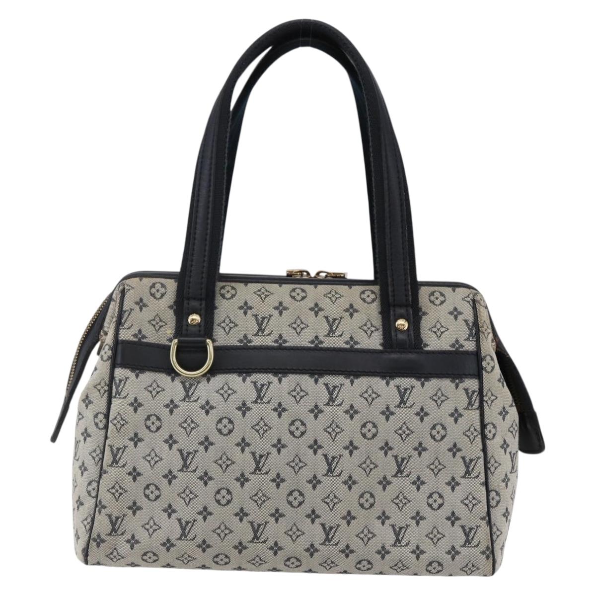 LOUIS VUITTON Monogram Mini Josephine PM Hand Bag Blue M92049 LV Auth ep11021