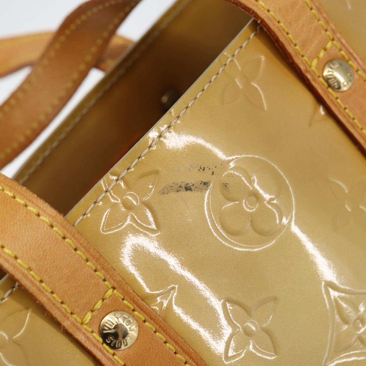 LOUIS VUITTON Monogram Vernis Reade PM Hand Bag Beige M91334 LV Auth ep11022