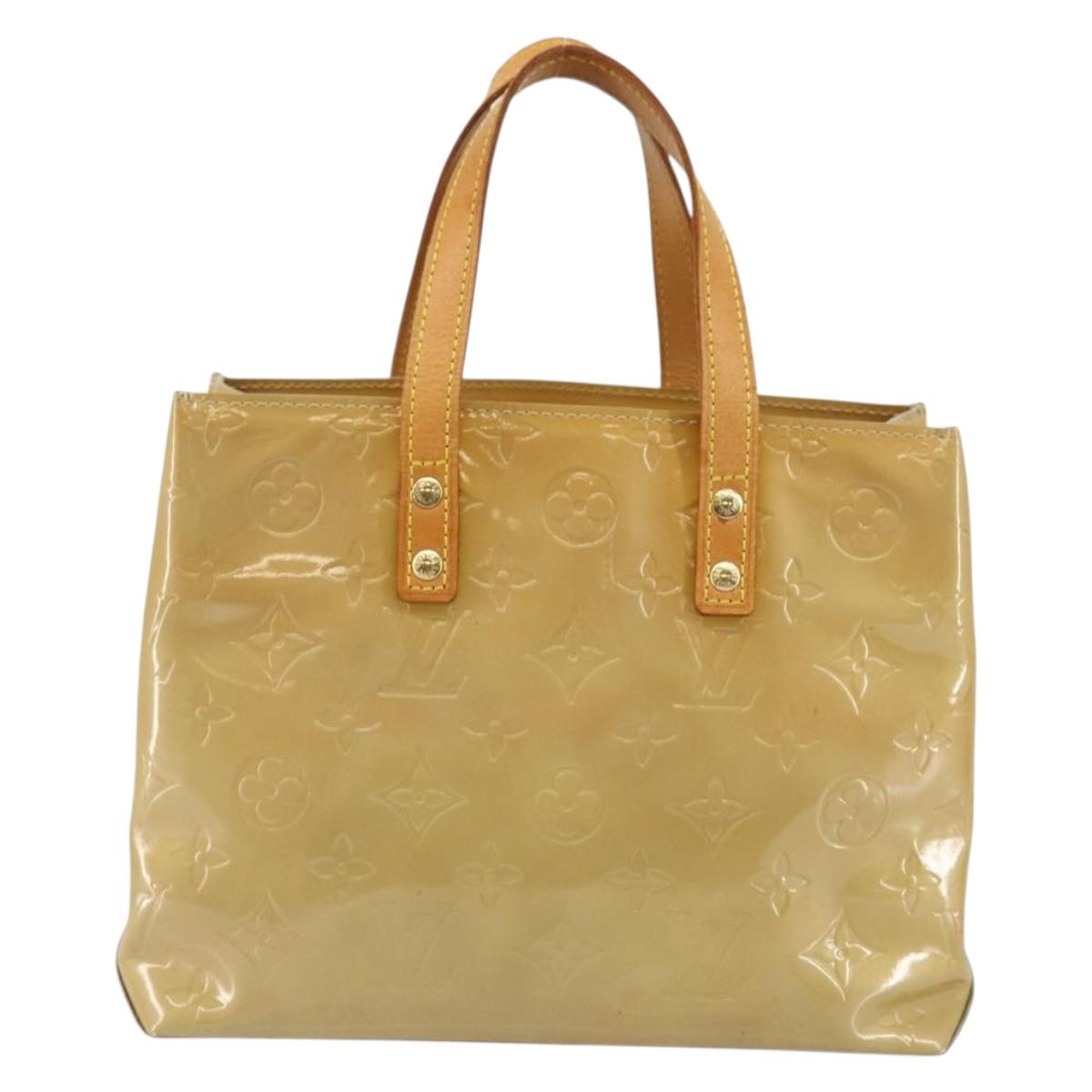 LOUIS VUITTON Monogram Vernis Reade PM Hand Bag Beige M91334 LV Auth ep11022