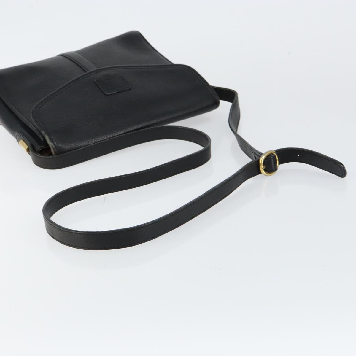 Burberrys Shoulder Bag Leather Black Gold Auth ep11023