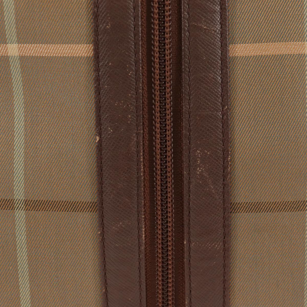 Burberrys Nova Check Boston Bag Canvas Beige Auth ep11031