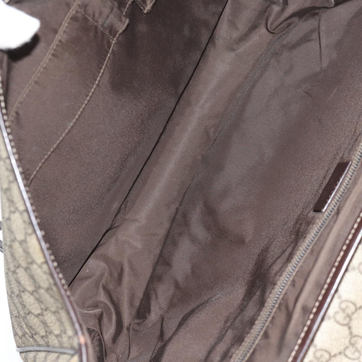 GUCCI GG Supreme Shoulder Bag PVC Leather Beige Brown Auth ep11034