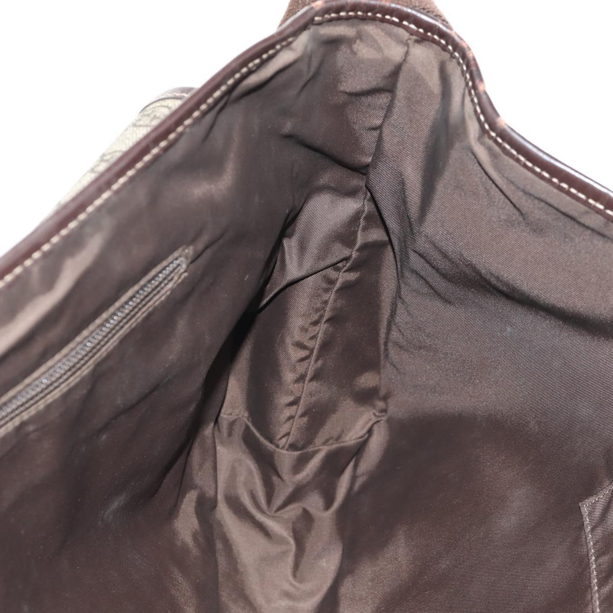 GUCCI GG Supreme Shoulder Bag PVC Leather Beige Brown Auth ep11034