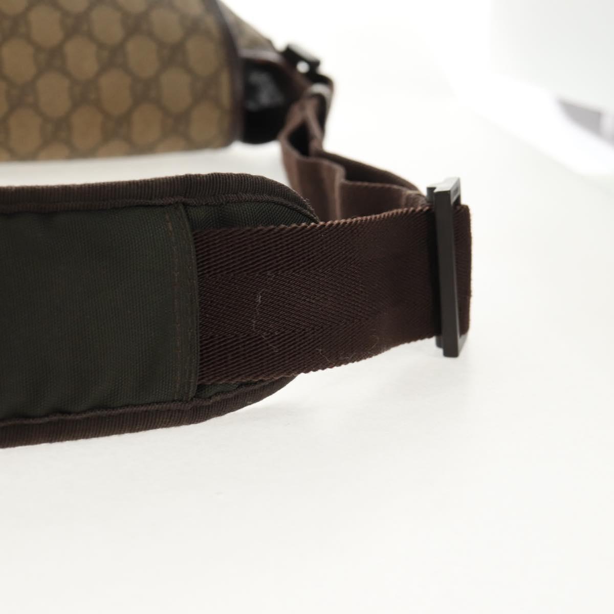 GUCCI GG Supreme Shoulder Bag PVC Leather Beige Brown Auth ep11034