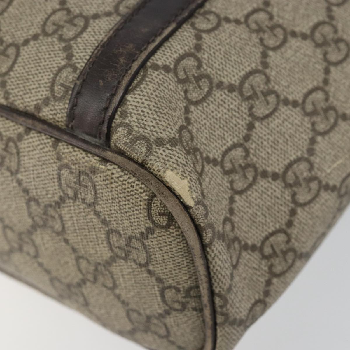 GUCCI GG Supreme Tote Bag PVC Leather outlet Beige Auth ep11035