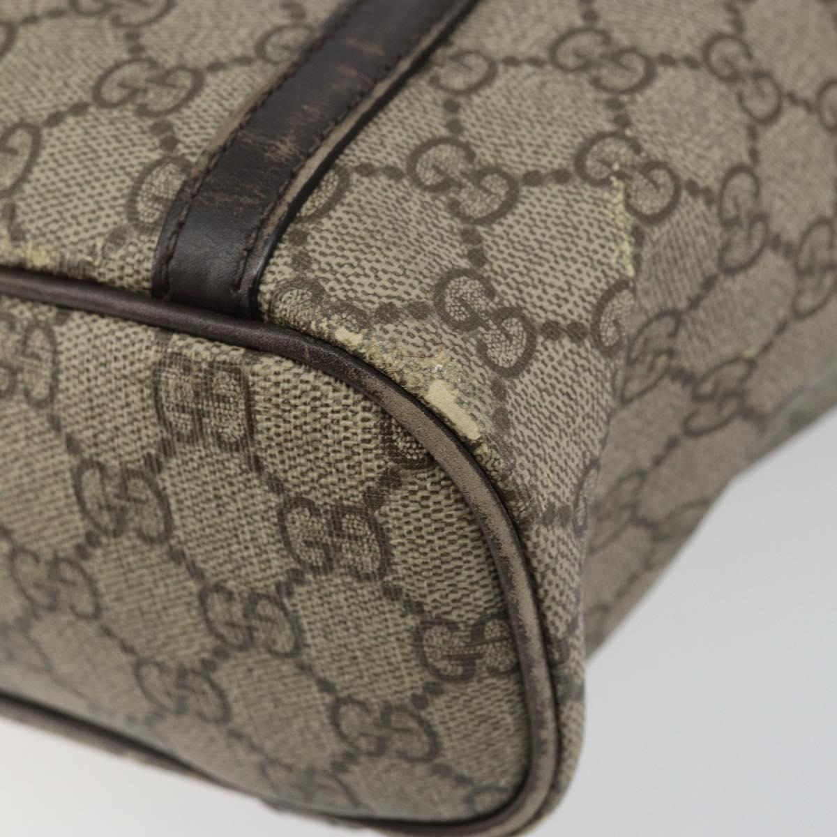 GUCCI GG Supreme Tote Bag PVC Leather outlet Beige Auth ep11035