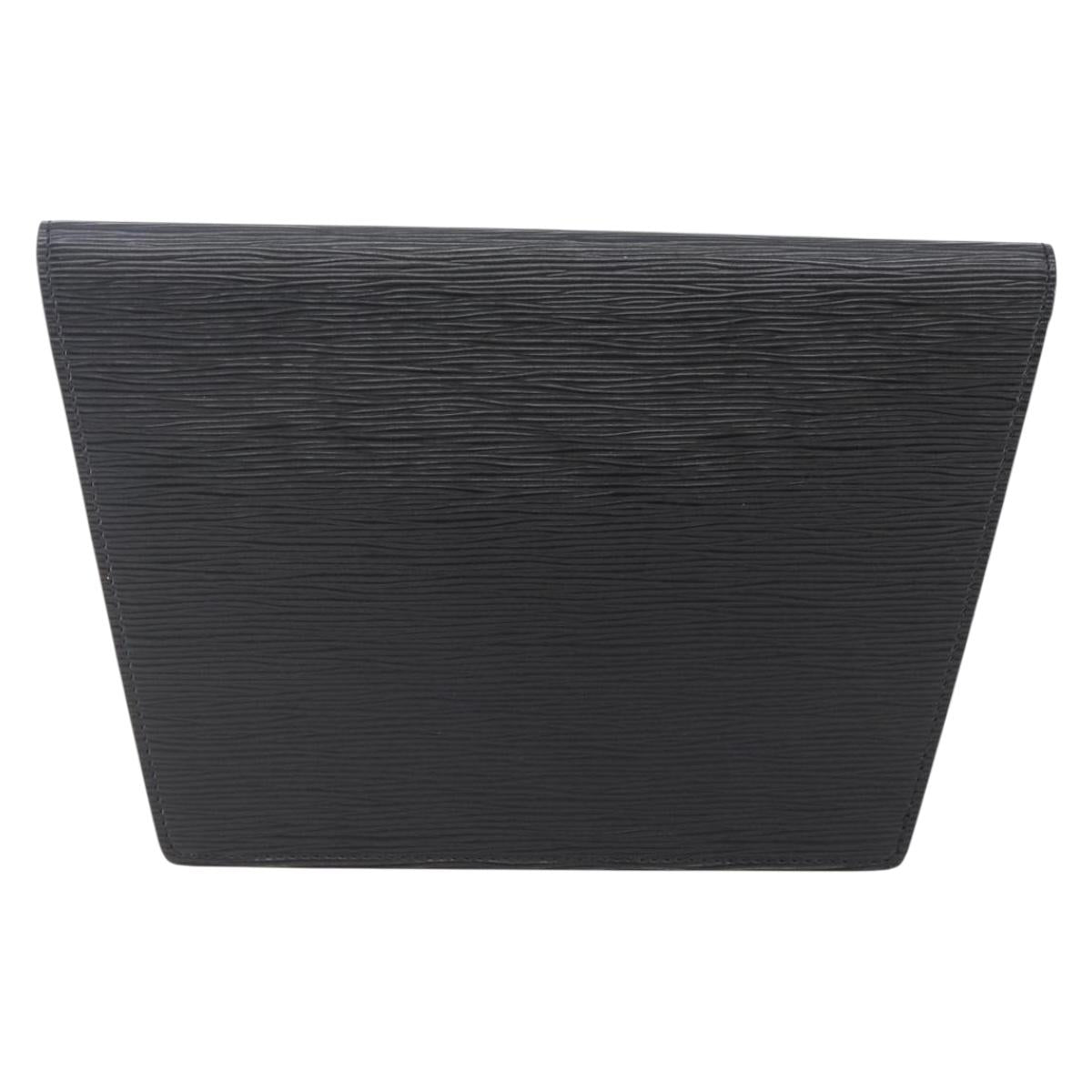 LOUIS VUITTON Epi Trapeze Clutch Bag Black M80165 LV Auth ep11036