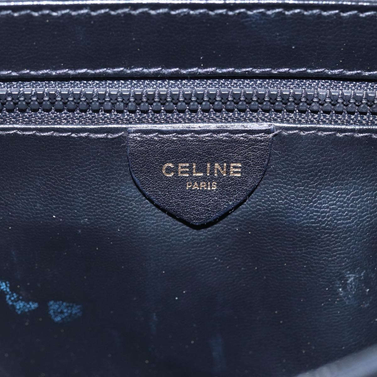 CELINE Shoulder Bag Leather Black Gold Auth ep11037