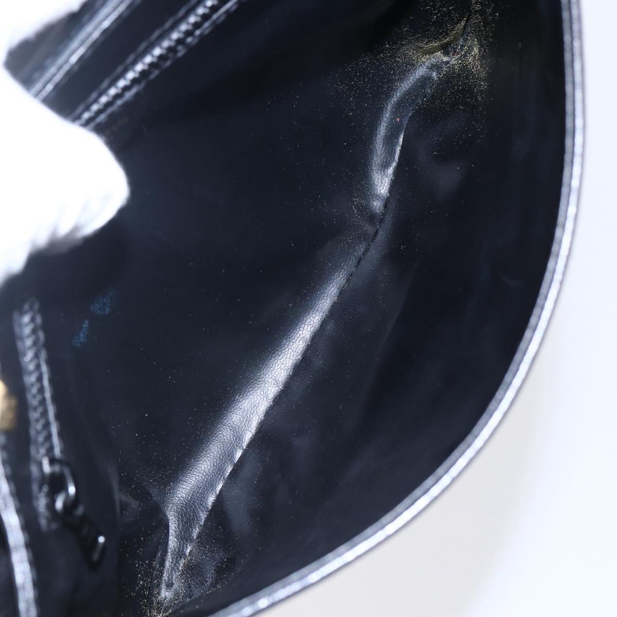 CELINE Shoulder Bag Leather Black Gold Auth ep11037