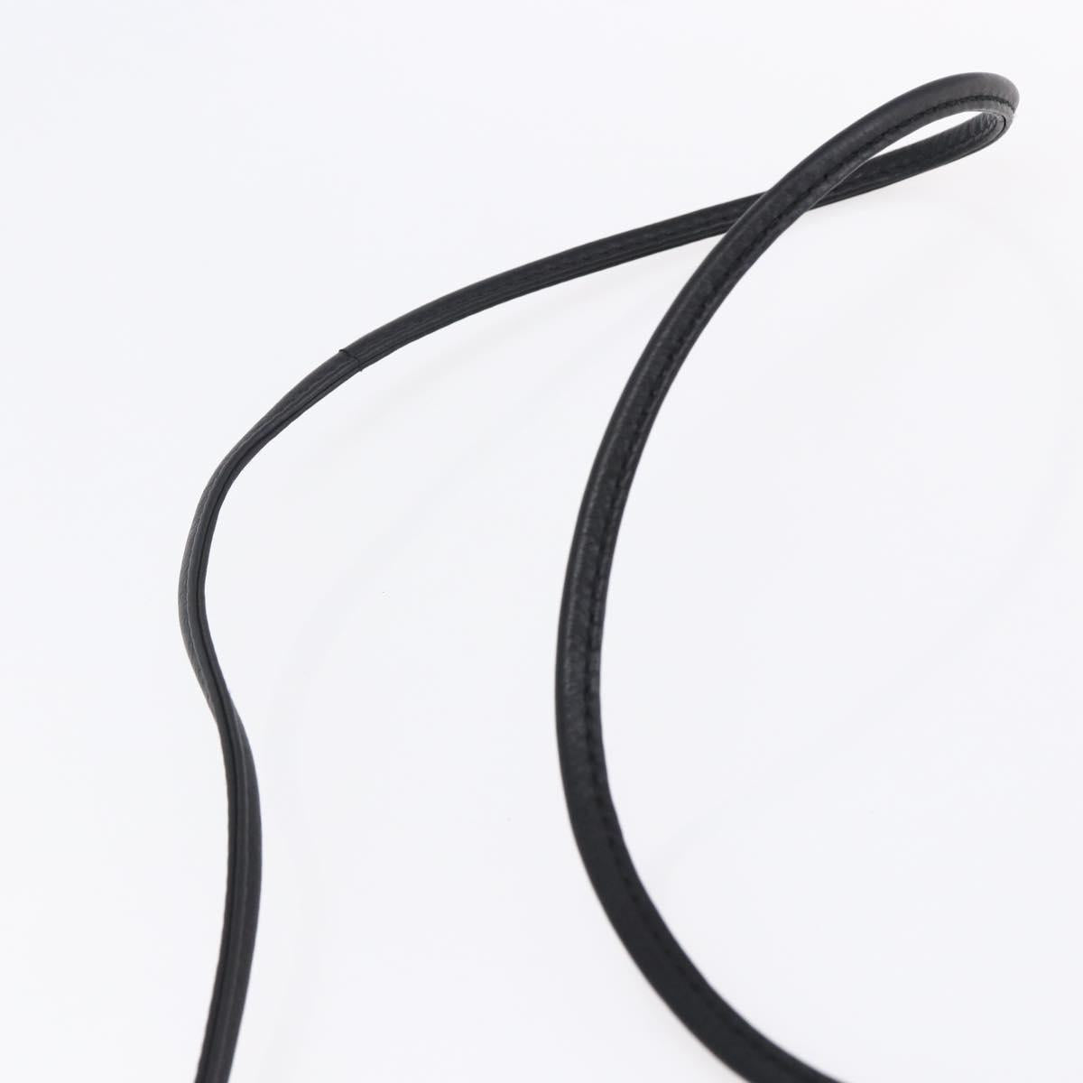 CELINE Shoulder Bag Leather Black Gold Auth ep11037