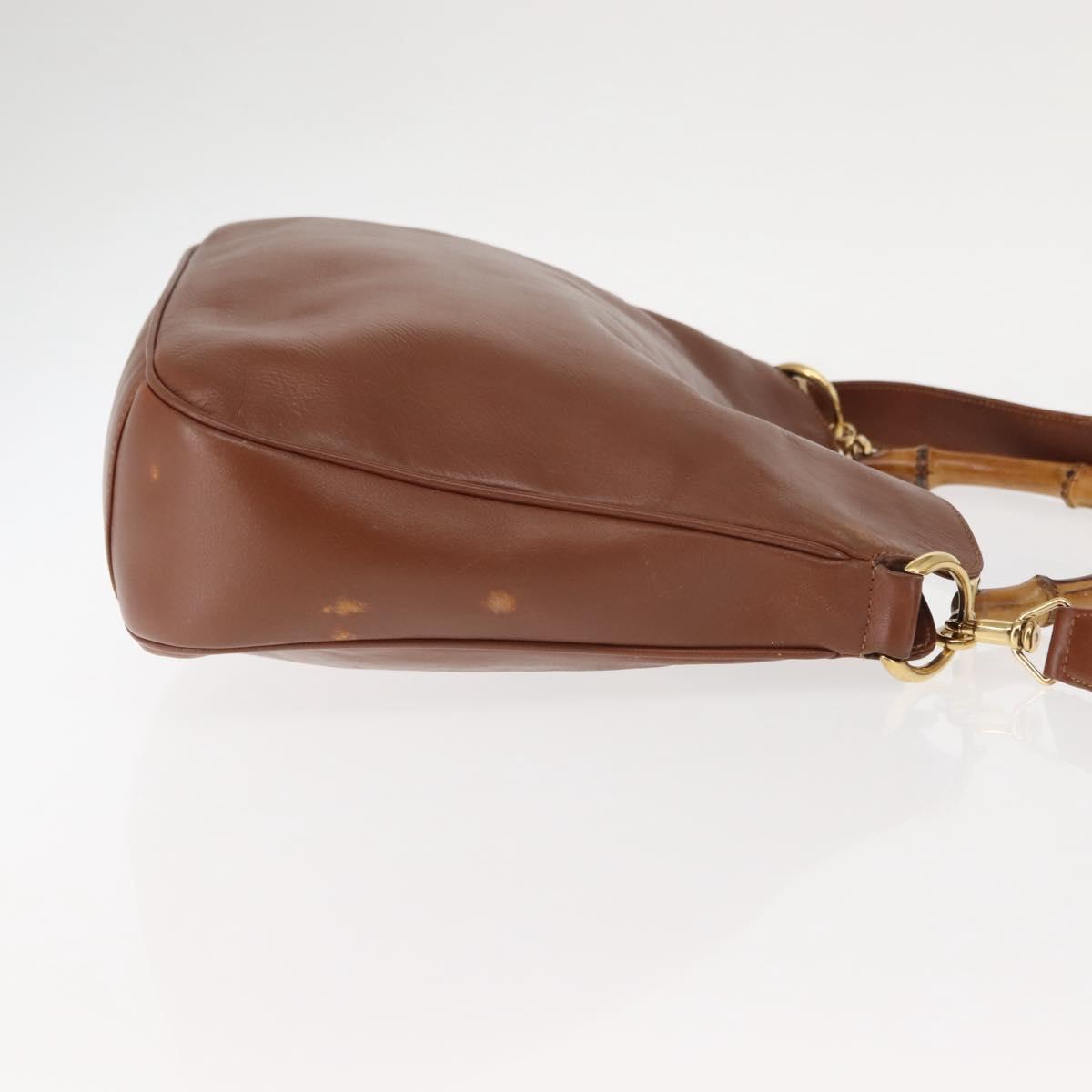 GUCCI Bamboo Hand Bag Leather 2way Brown Auth ep11039