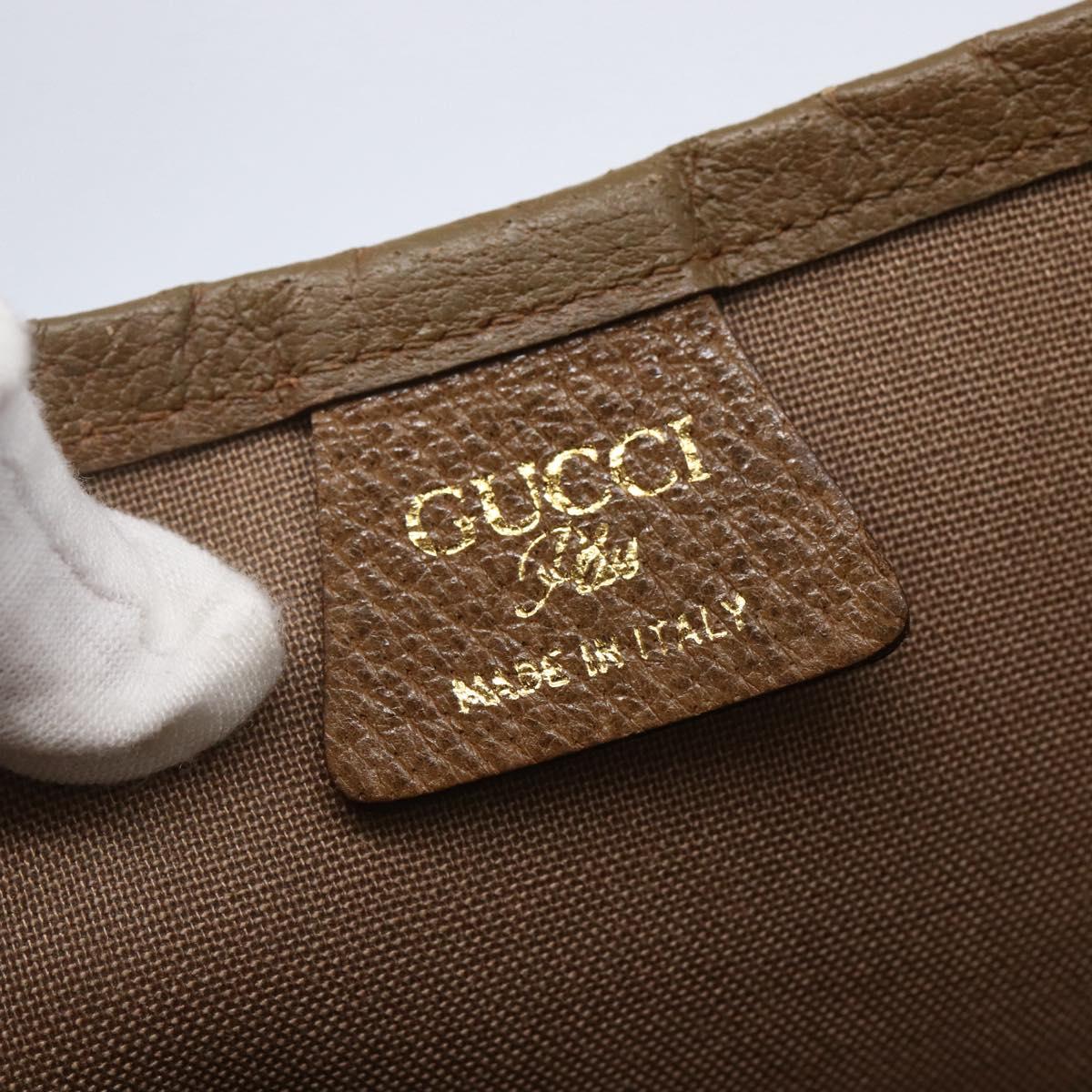 GUCCI GG Plus Supreme Web Sherry Line Tote Bag PVC Beige Gold Auth ep11042