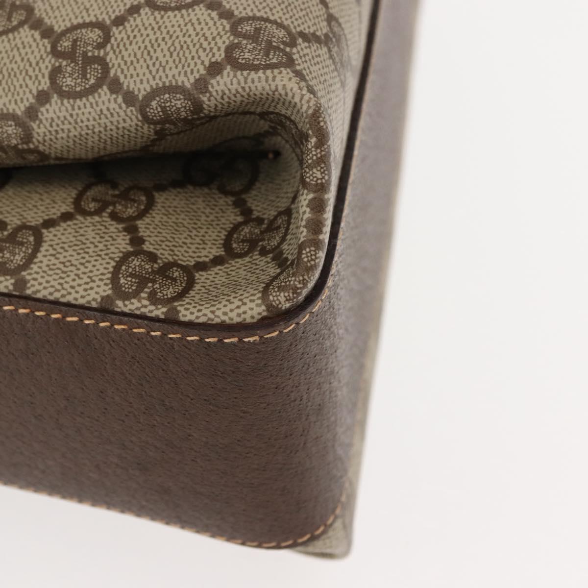 GUCCI GG Supreme Shoulder Bag PVC Leather Beige Auth ep11044