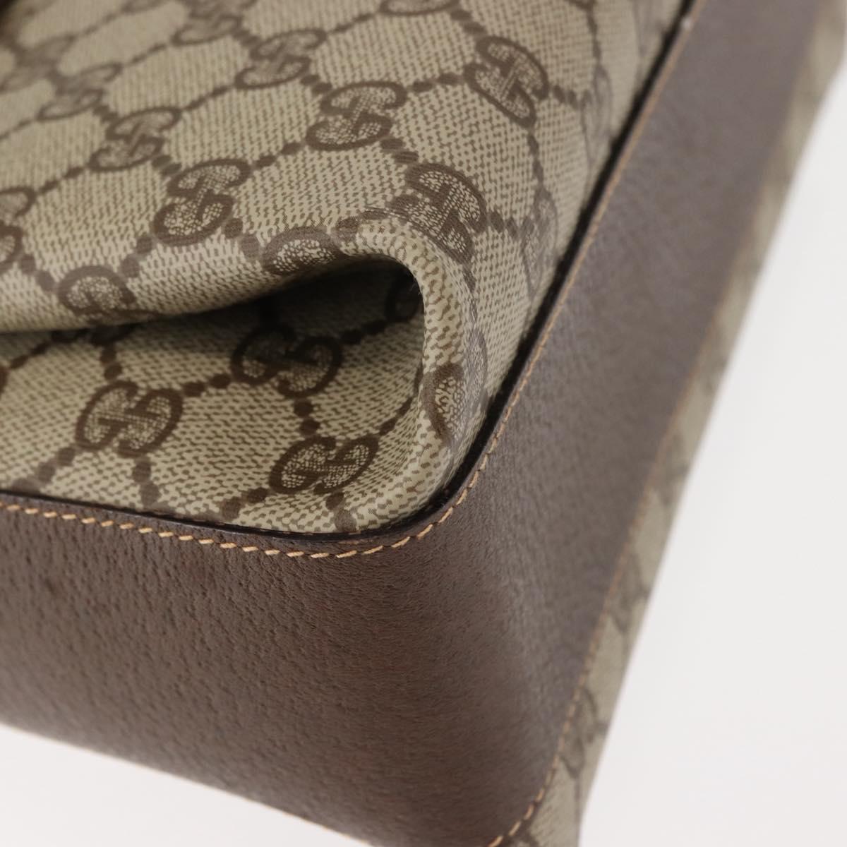 GUCCI GG Supreme Shoulder Bag PVC Leather Beige Auth ep11044