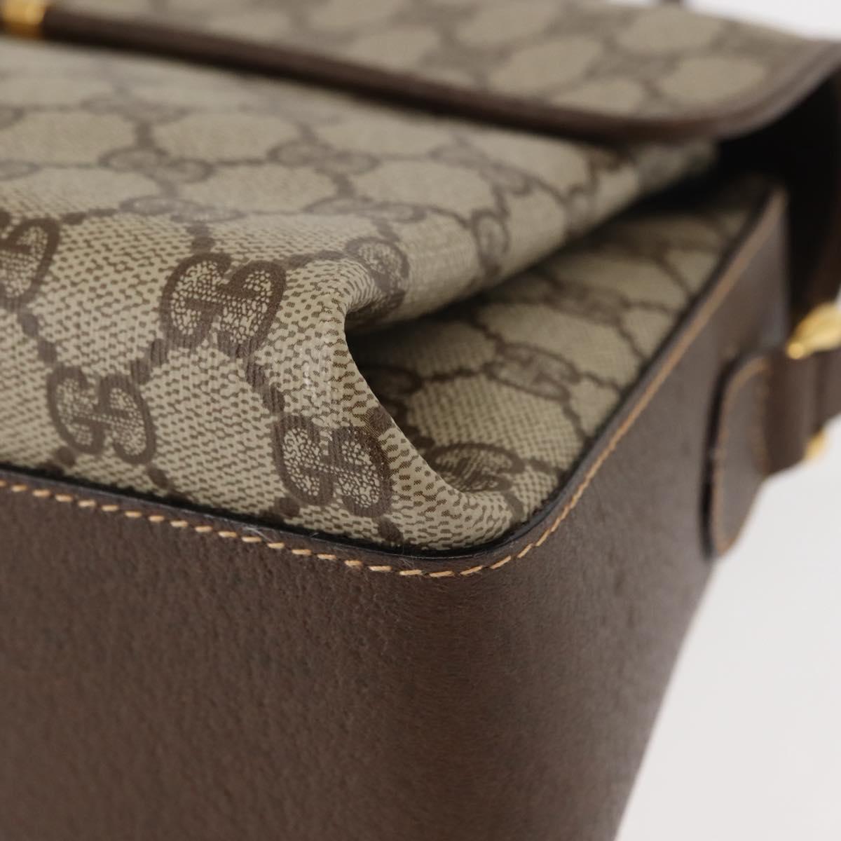 GUCCI GG Supreme Shoulder Bag PVC Leather Beige Auth ep11044