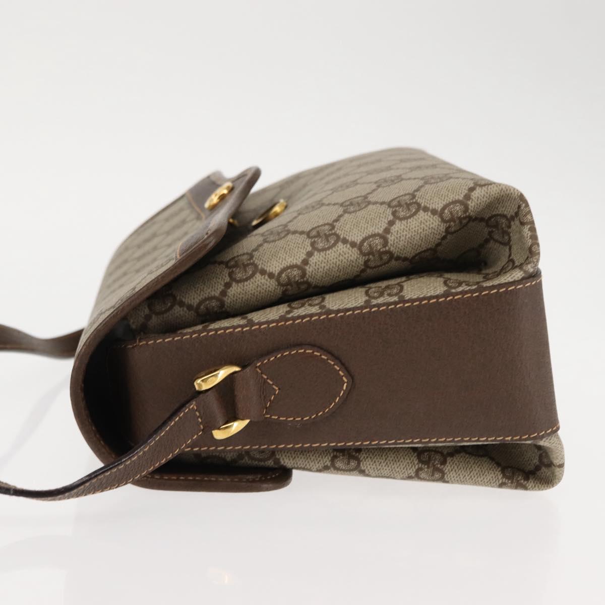 GUCCI GG Supreme Shoulder Bag PVC Leather Beige Auth ep11044