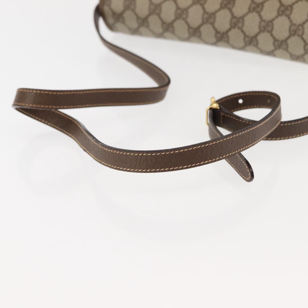 GUCCI GG Supreme Shoulder Bag PVC Leather Beige Auth ep11044