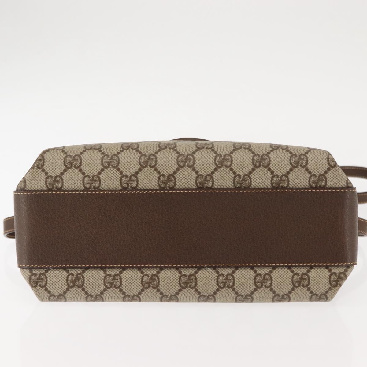 GUCCI GG Supreme Shoulder Bag PVC Leather Beige Auth ep11044
