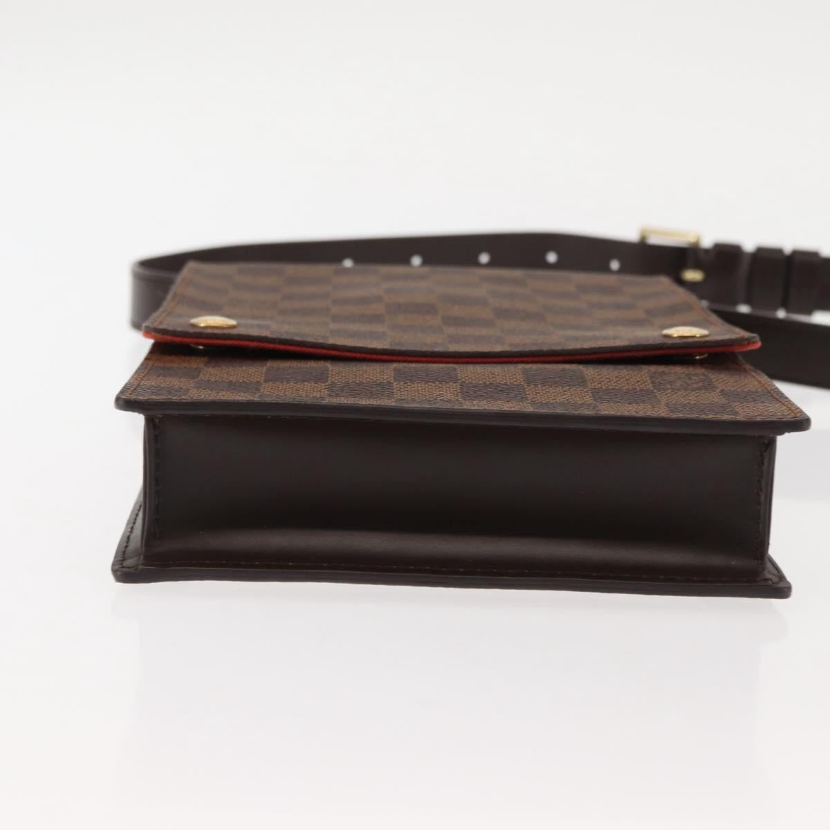 LOUIS VUITTON Damier Ebene Portello Shoulder Bag N45271 LV Auth ep11045