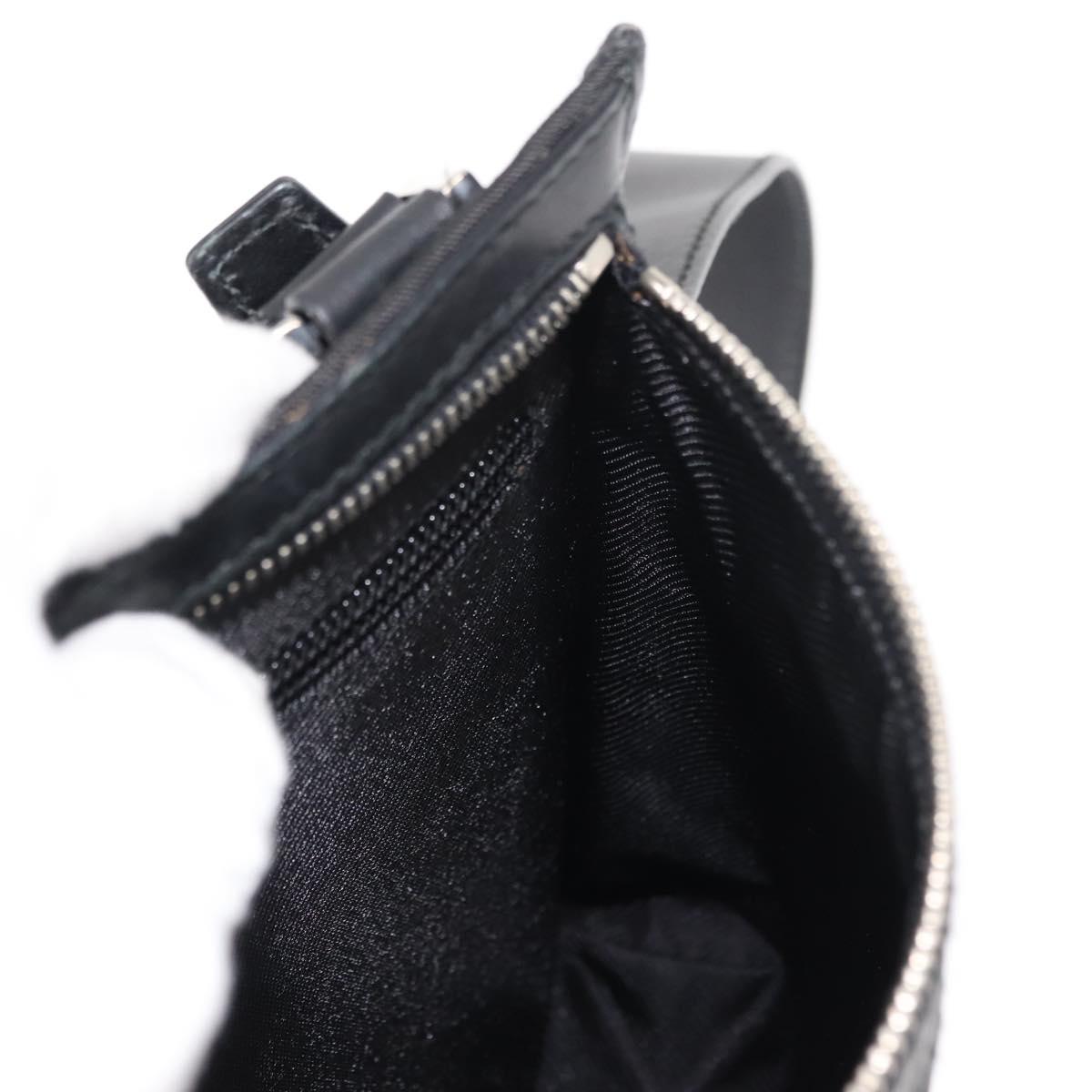 GUCCI Shoulder Bag Canvas Leather Black Auth ep11047