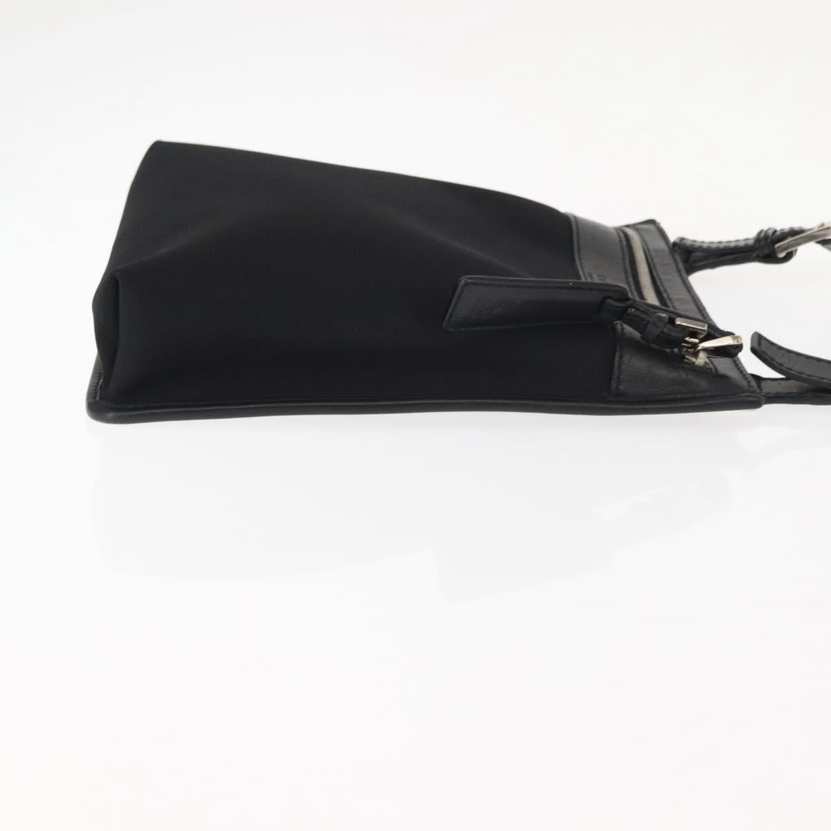 GUCCI Shoulder Bag Canvas Leather Black Auth ep11047