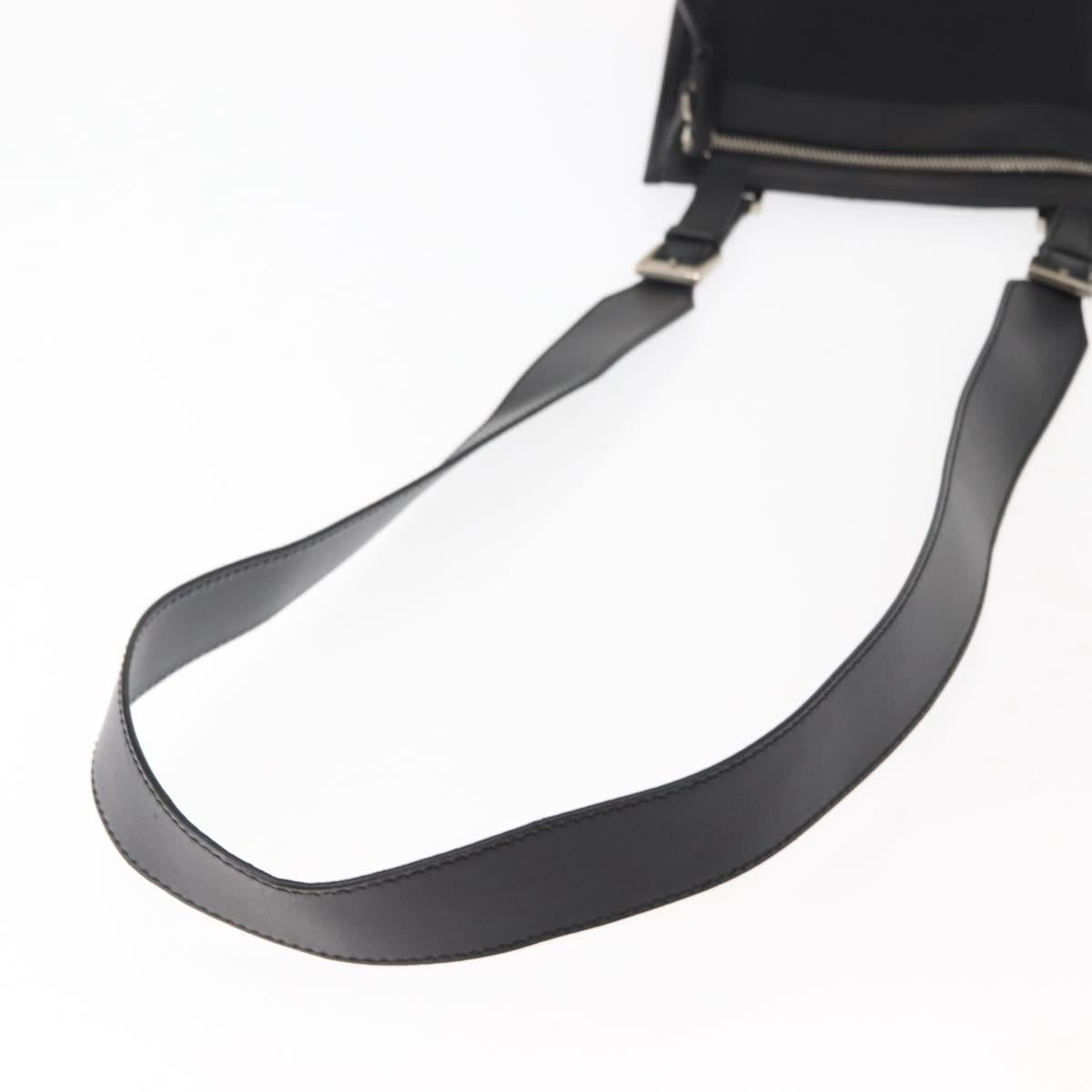 GUCCI Shoulder Bag Canvas Leather Black Auth ep11047