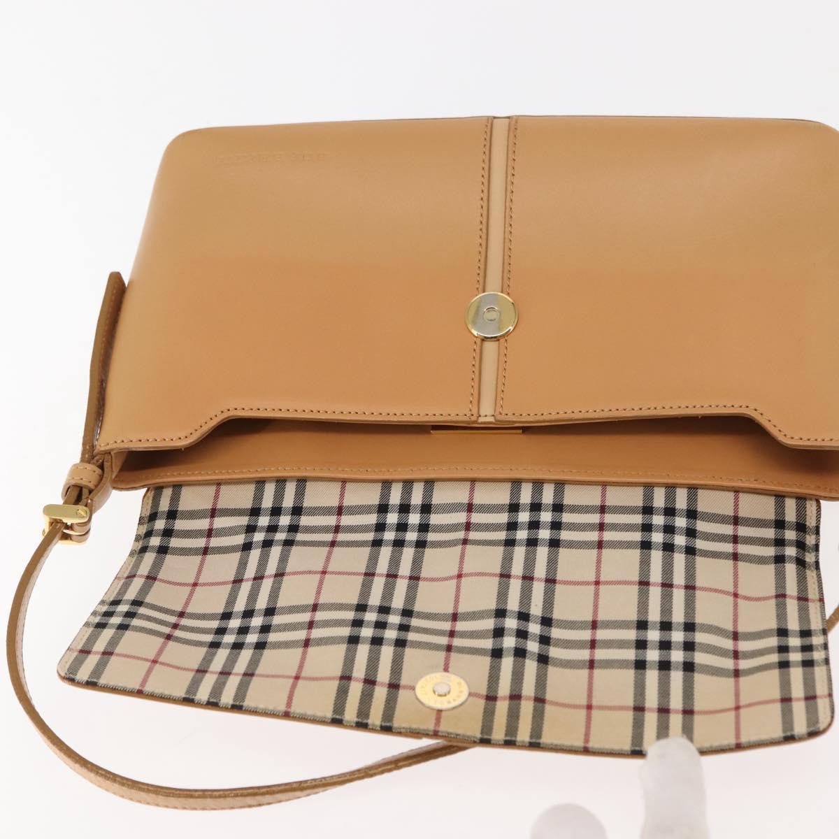 BURBERRY Shoulder Bag Leather Beige Auth ep11052