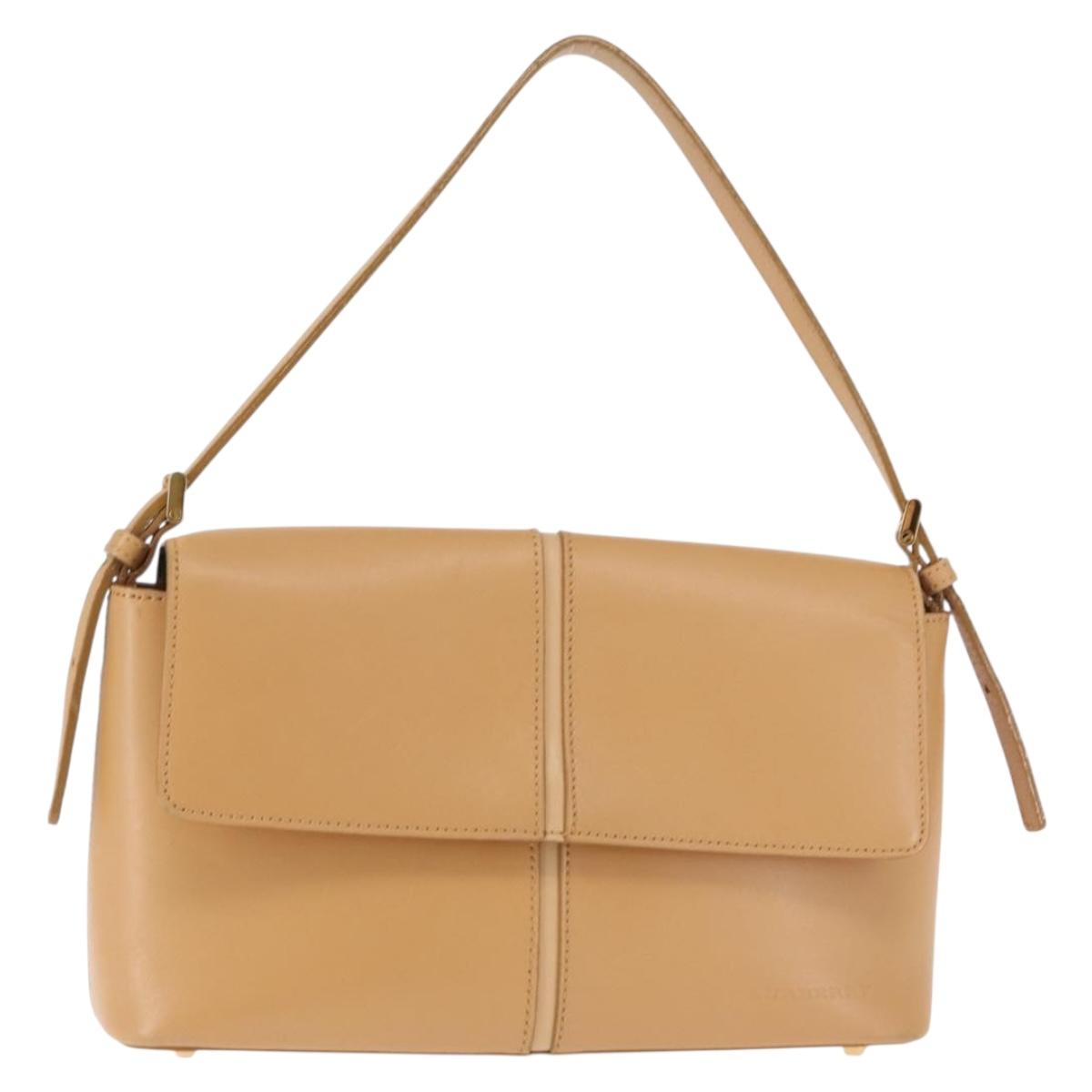 BURBERRY Shoulder Bag Leather Beige Auth ep11052