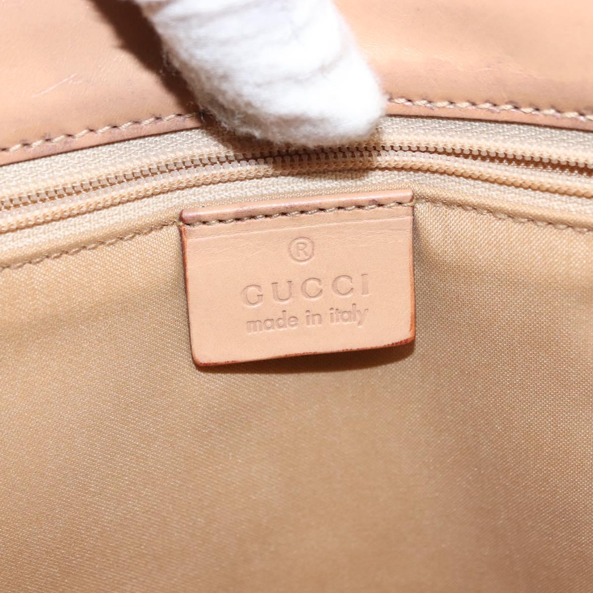GUCCI GG Canvas Jackie Hand Bag Canvas Leather White Beige Auth ep11053