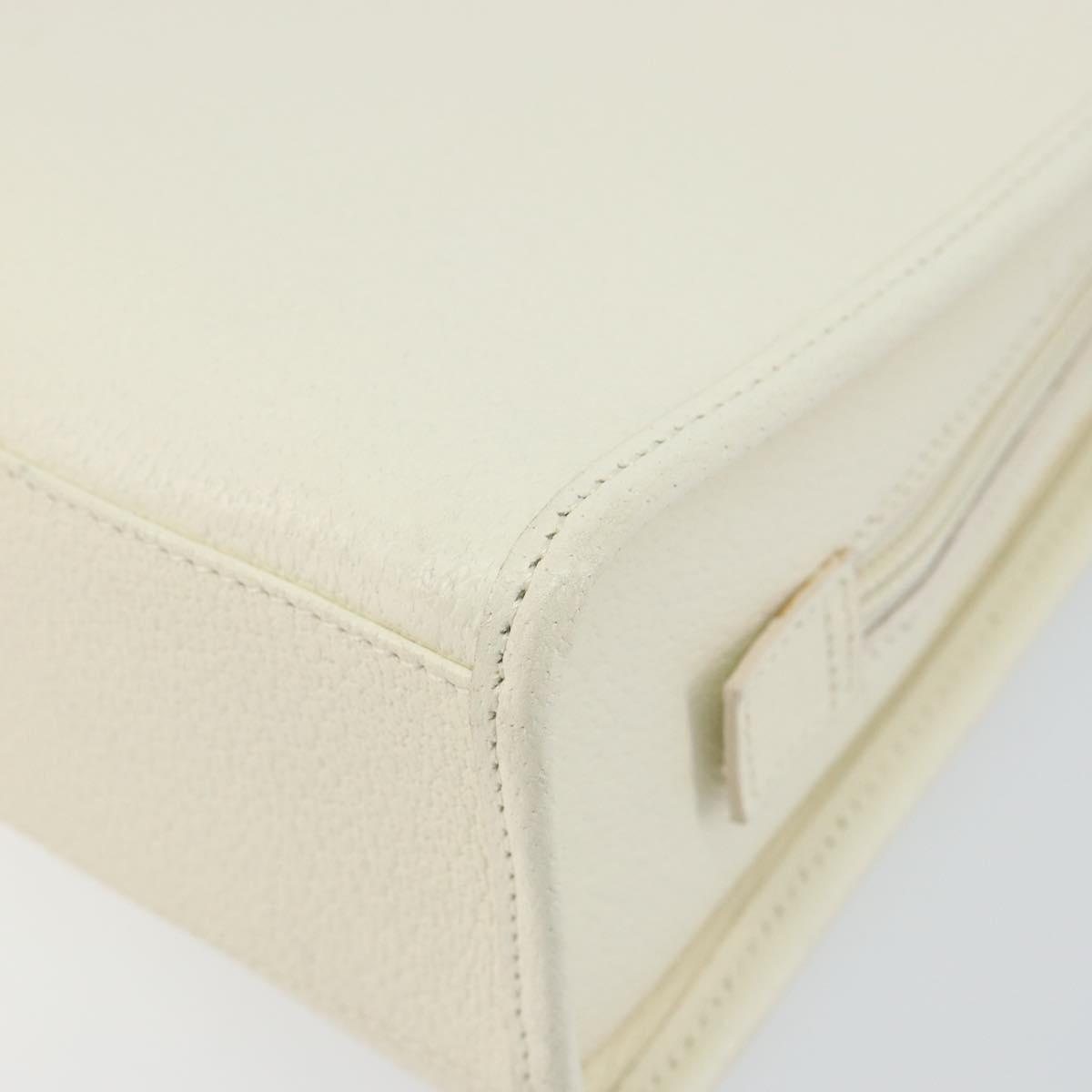 GUCCI Jackie Hand Bag Leather White Auth ep11054