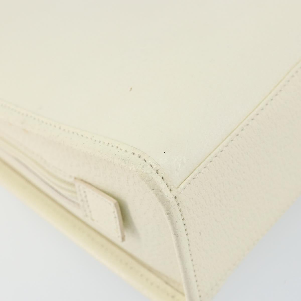 GUCCI Jackie Hand Bag Leather White Auth ep11054