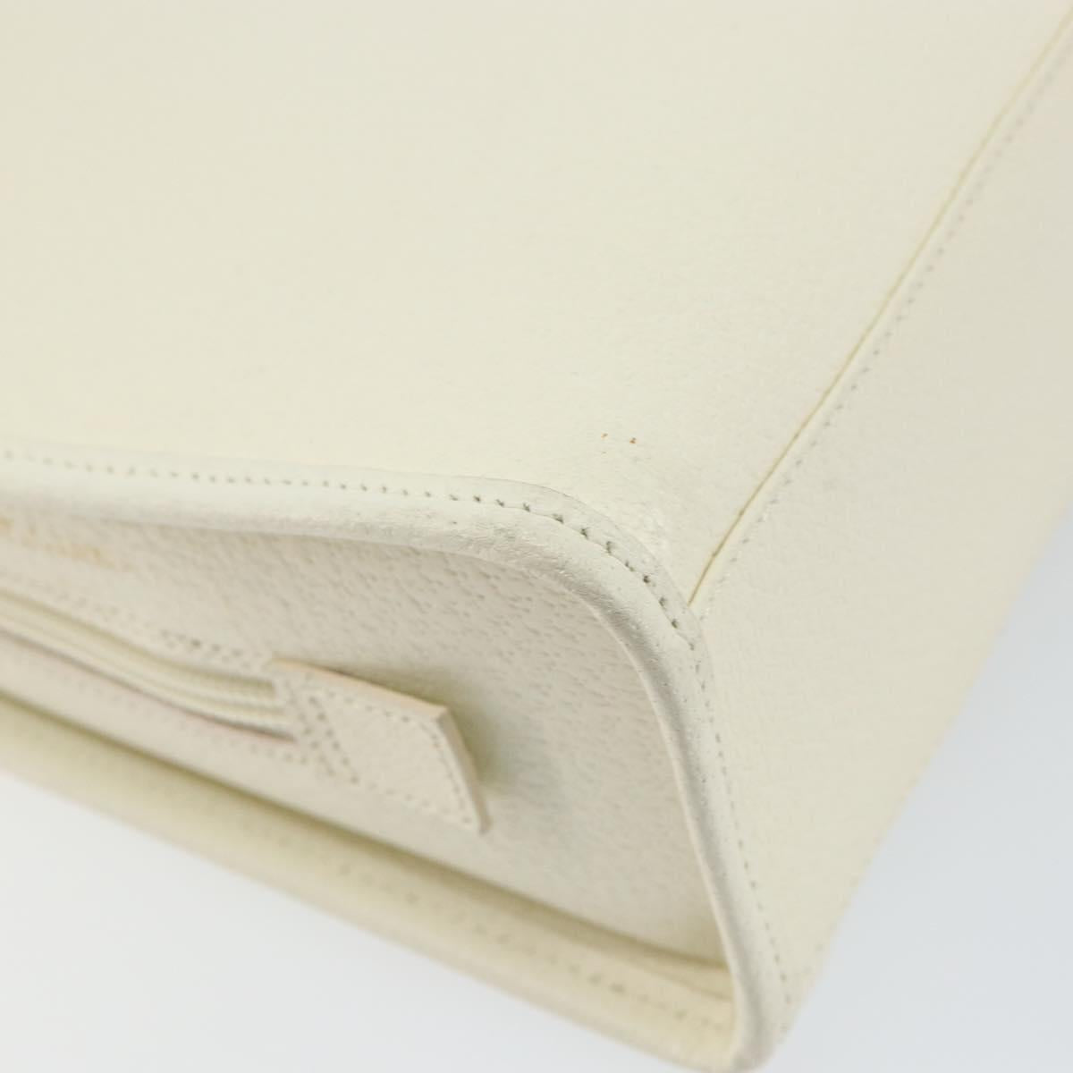 GUCCI Jackie Hand Bag Leather White Auth ep11054