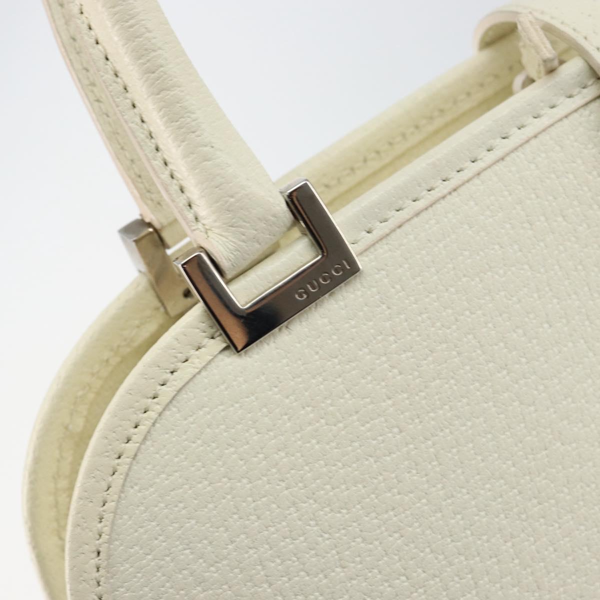 GUCCI Jackie Hand Bag Leather White Auth ep11054