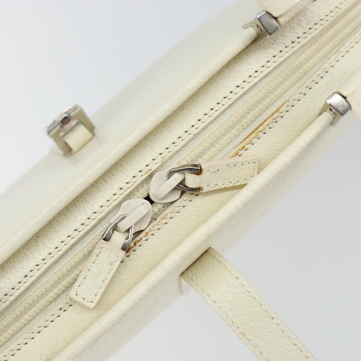 GUCCI Jackie Hand Bag Leather White Auth ep11054