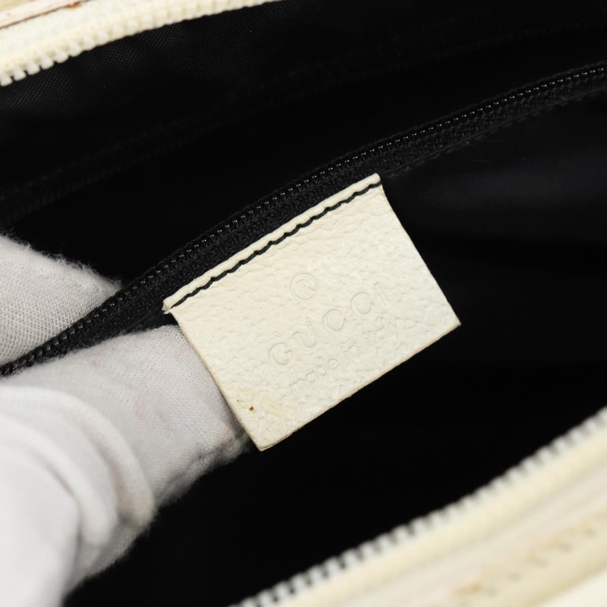 GUCCI Jackie Hand Bag Leather White Auth ep11054