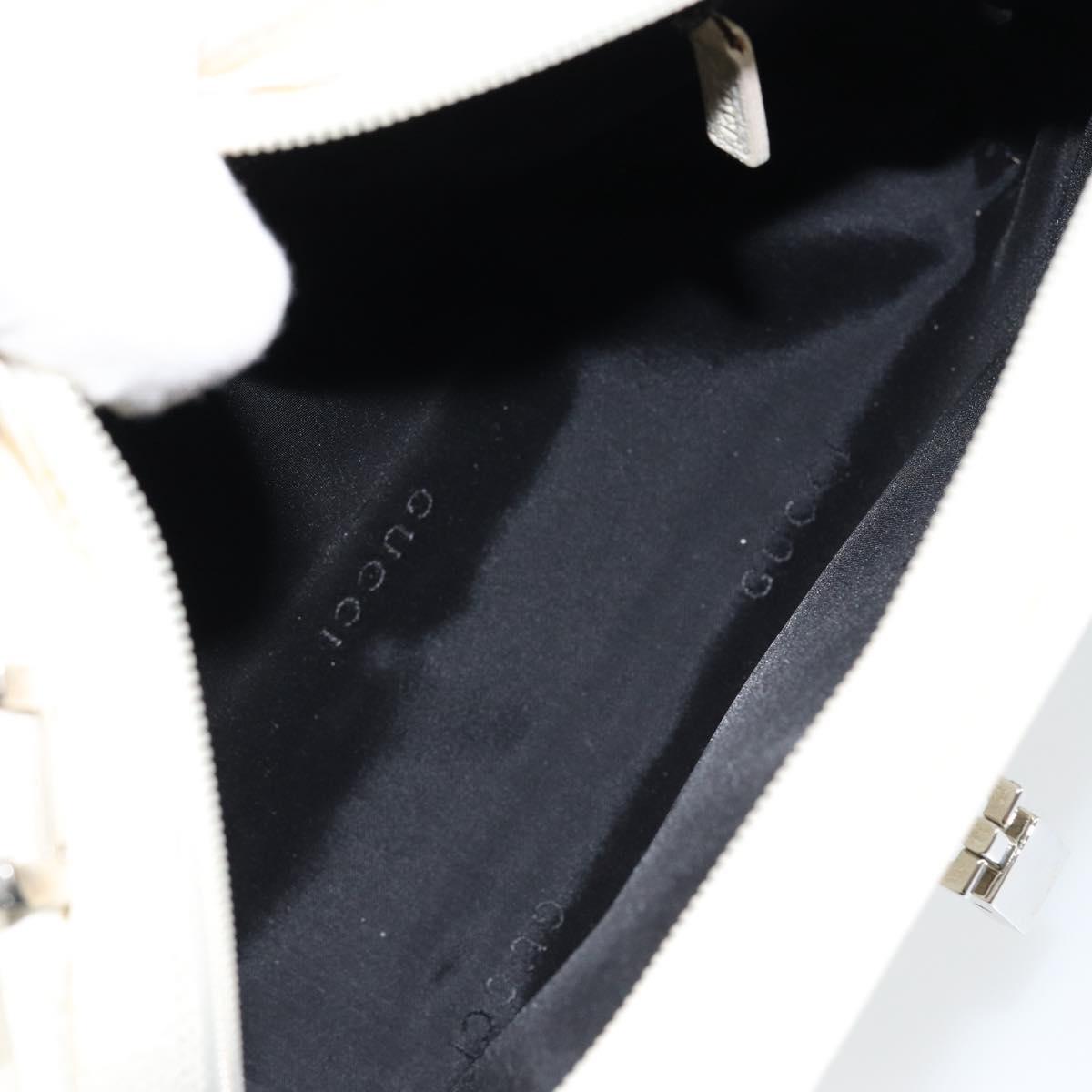 GUCCI Jackie Hand Bag Leather White Auth ep11054